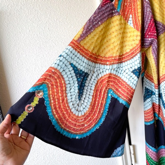 Jamie Okuma Winter Kimono Native Beadwork Print Multicolor XXL EUC - Picture 5 of 10